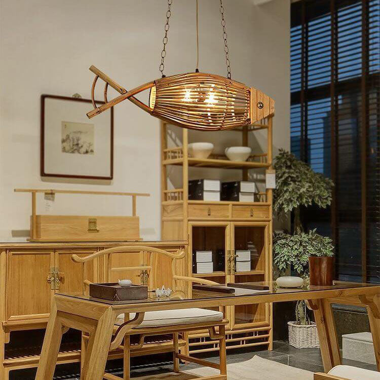 Vintage Bamboo Pendant Light