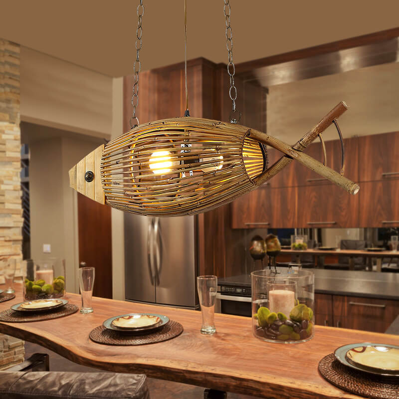 Vintage Bamboo Pendant Light