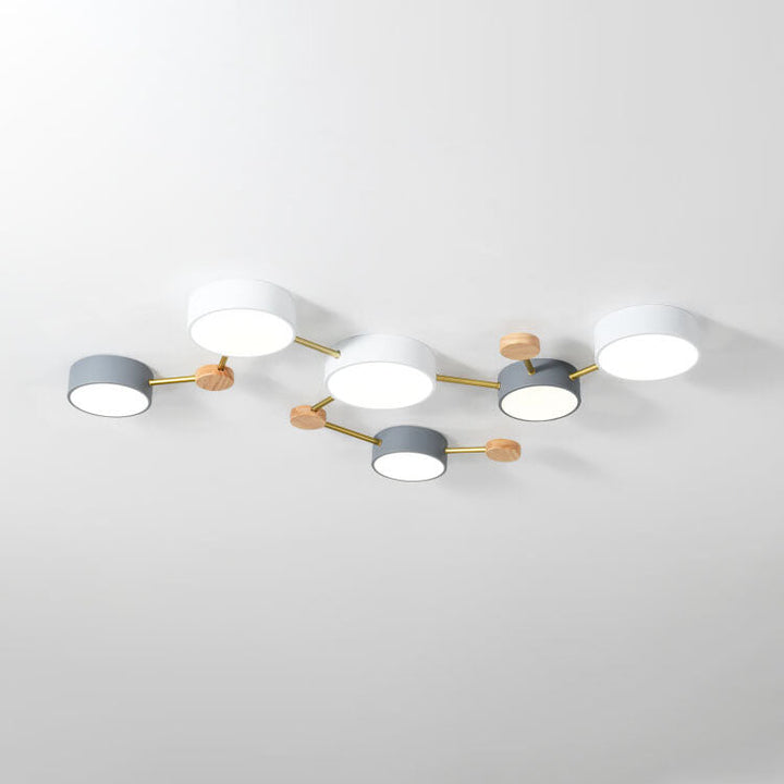 Nordic Solid Wood LED Flush Mount Ceiling Light