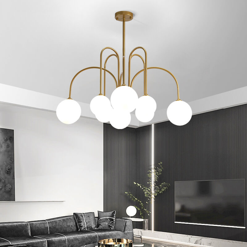 Glass 8-Light Chandelier