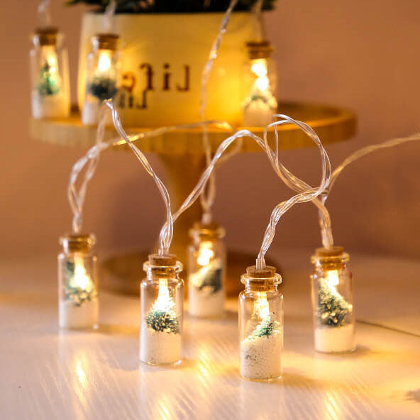 Wishing Bottle Tree Snow String Lights