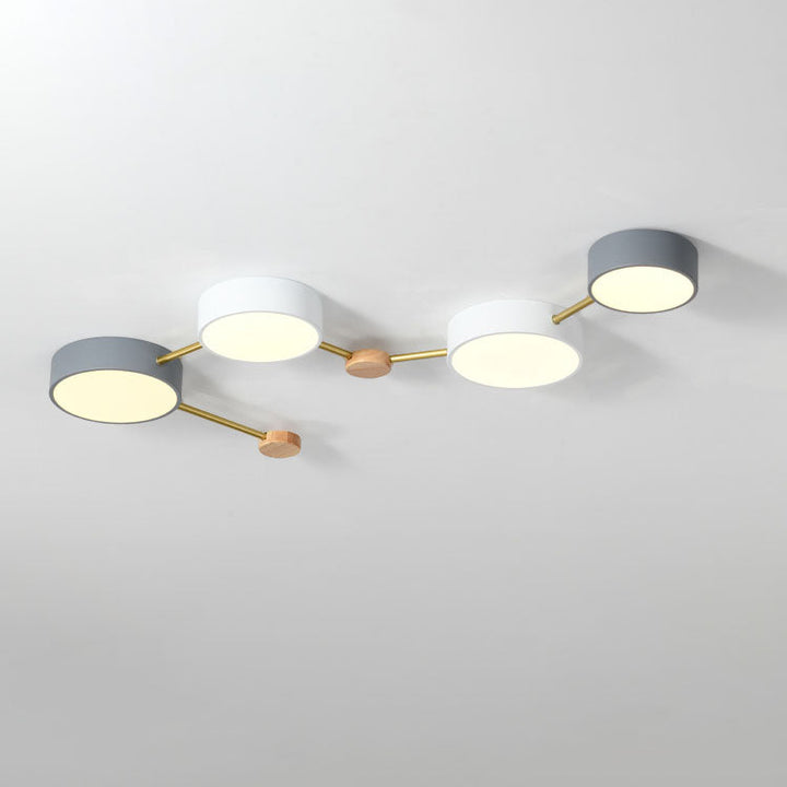 Nordic Solid Wood LED Flush Mount Ceiling Light
