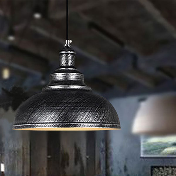 Industrial Contemporary Round Iron Pendant Light