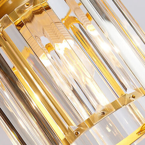 Modern Cylindrical Crystal 6-Light Chandelier
