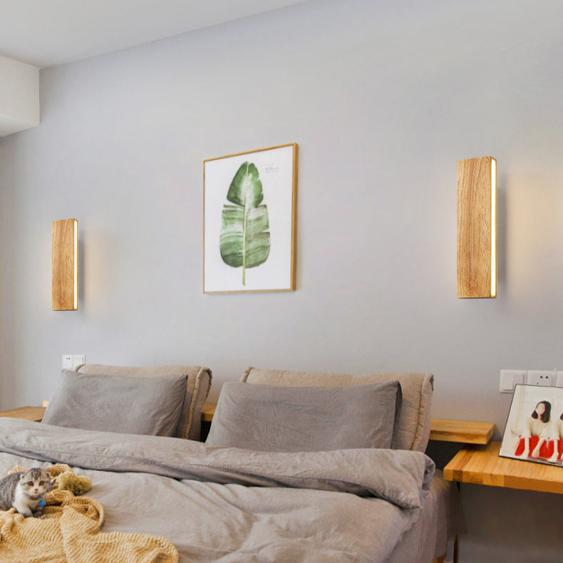 Strip Simple Solid Wood LED Wall Sconce