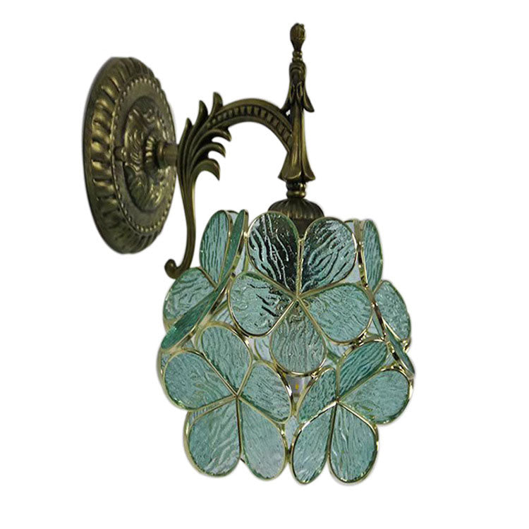 Vintage Flower Glass Wall Sconce