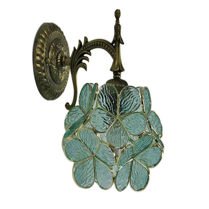 Vintage Flower Glass Wall Sconce
