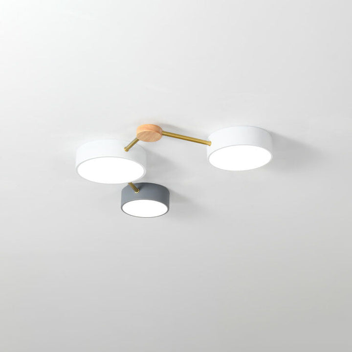 Nordic Solid Wood LED Flush Mount Ceiling Light