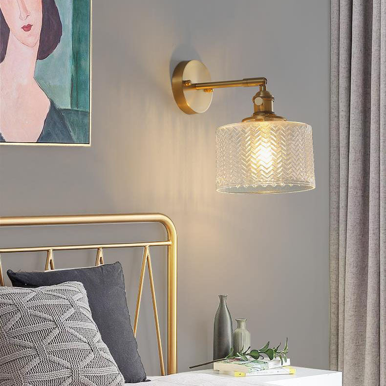 Green Minimalist Cylinder Brass Wall Sconce