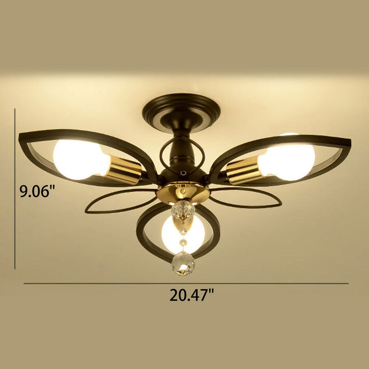 Nordic Wrought Iron 8-Light Flush Mount Ceiling Light
