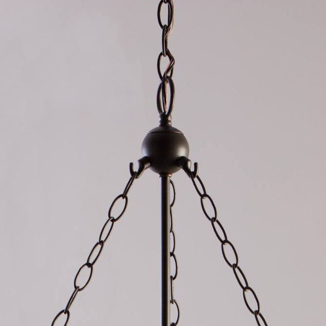 Traditional Round Glass 3-Light Chandelier