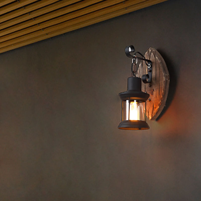 Traditional Disc Wood Wall Sconce