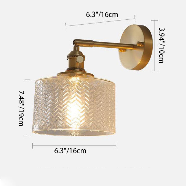 Green Minimalist Cylinder Brass Wall Sconce