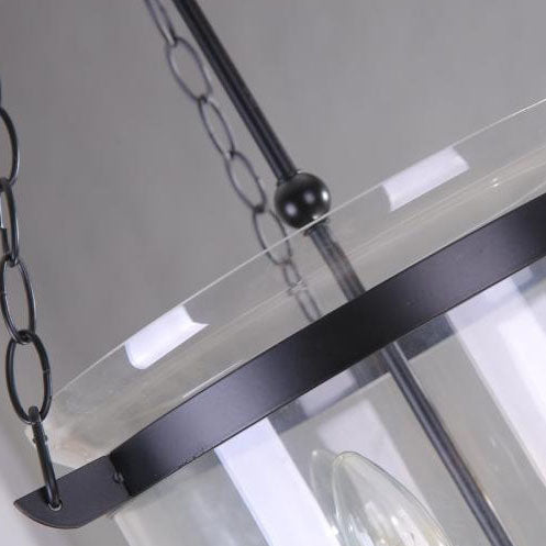 Traditional Round Glass 3-Light Chandelier