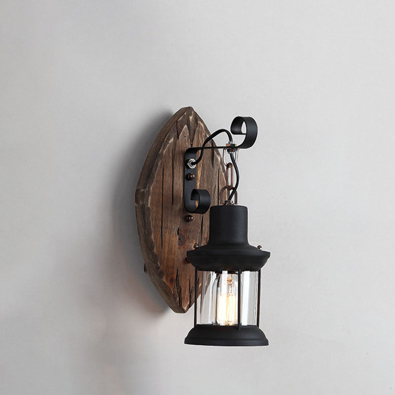 Traditional Disc Wood Wall Sconce
