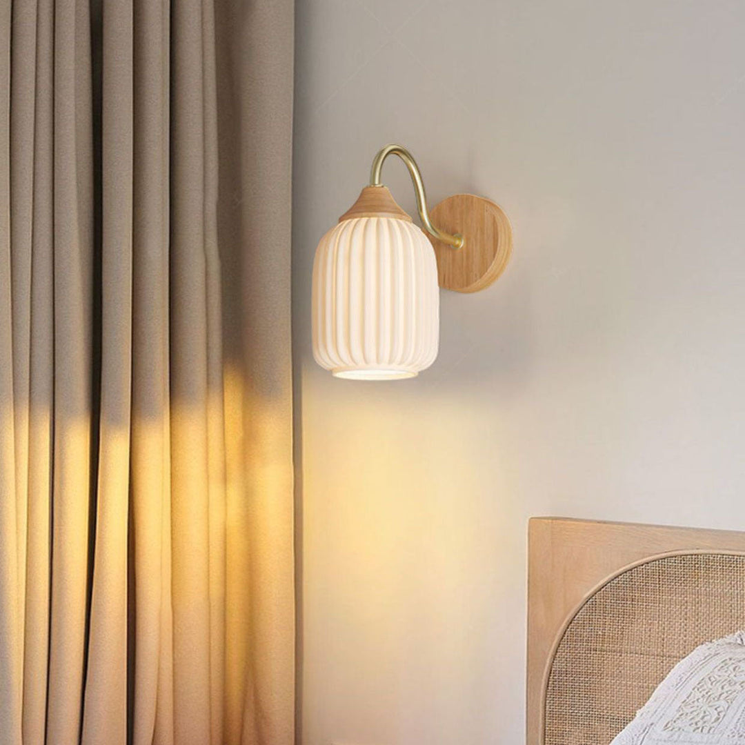 Iron Contemporary Round Glass Wall Sconce