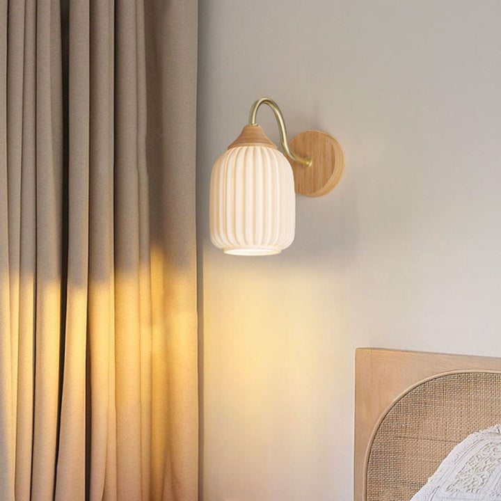 Iron Contemporary Round Glass Wall Sconce