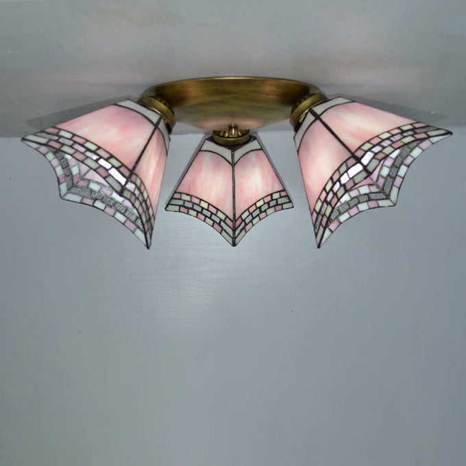 Luxury Glass 3-Light Semi-Flush Ceiling Light