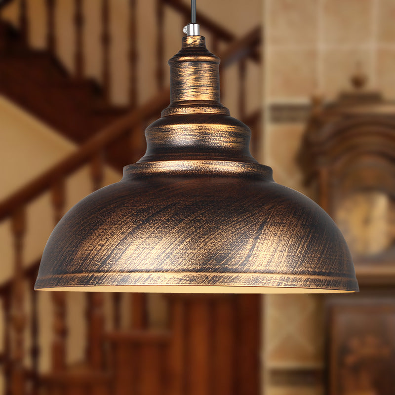 Industrial Contemporary Round Iron Pendant Light