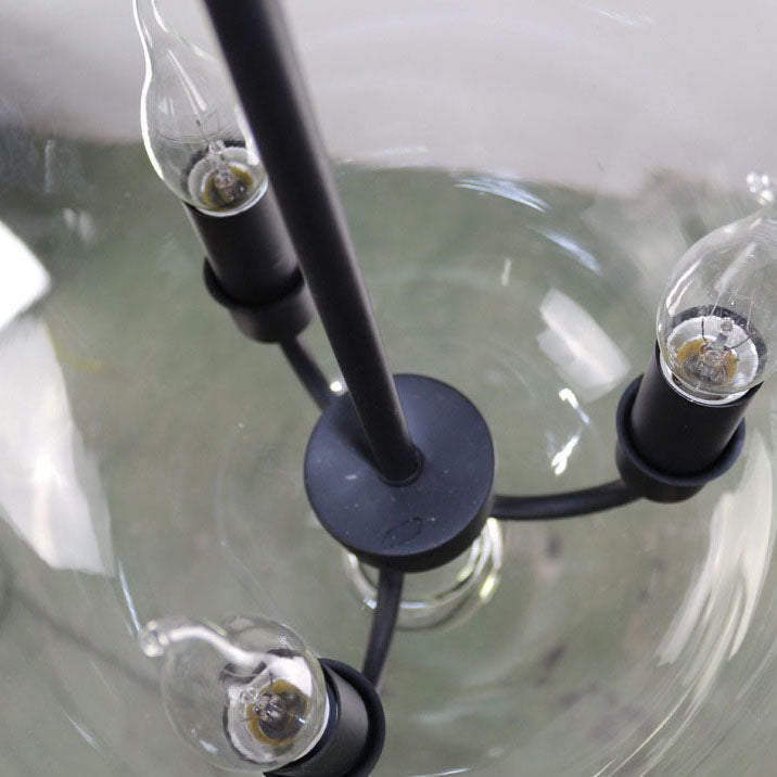 Traditional Round Glass 3-Light Chandelier