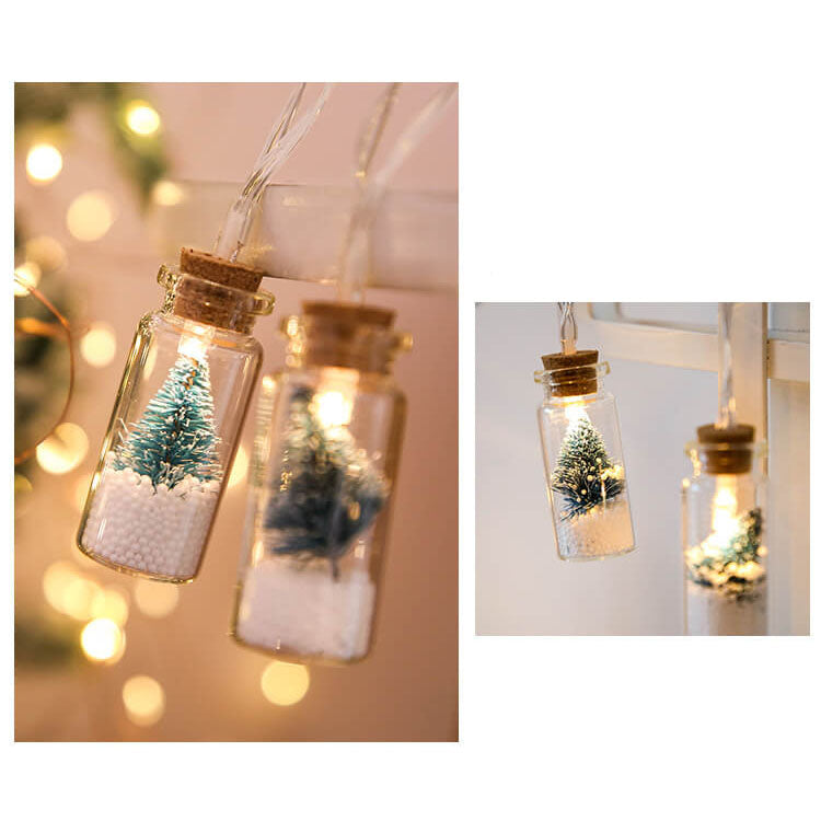 Wishing Bottle Tree Snow String Lights