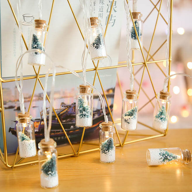 Wishing Bottle Tree Snow String Lights