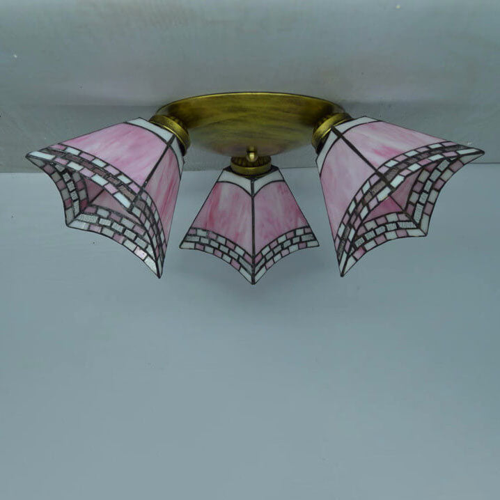 Luxury Glass 3-Light Semi-Flush Ceiling Light