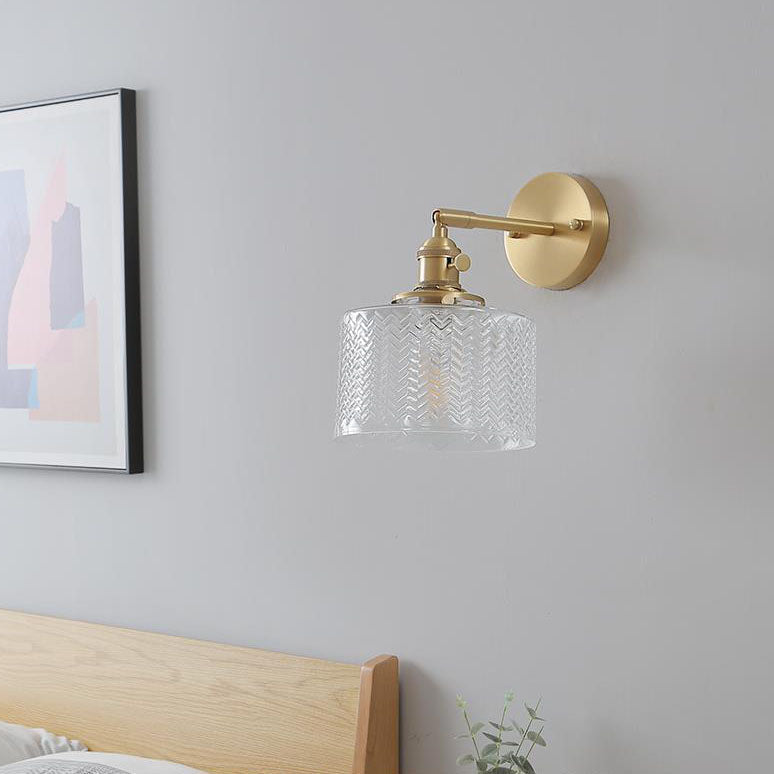 Green Minimalist Cylinder Brass Wall Sconce