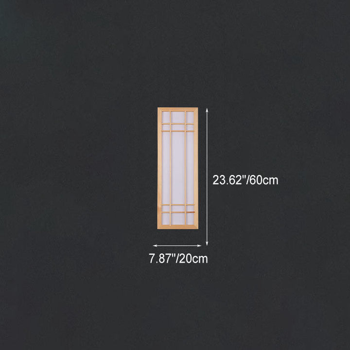 Japanese Traditional Solid Wood LED Wall Sconce
