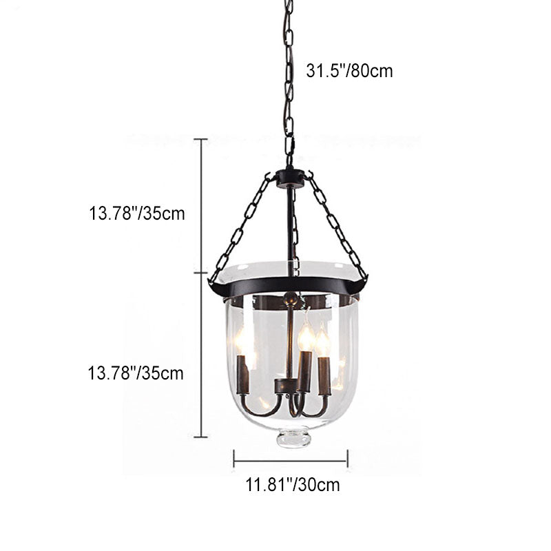 Traditional Round Glass 3-Light Chandelier