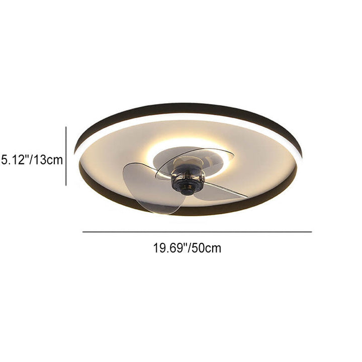 Contemporary Round Aluminum LED Ceiling Fan Light