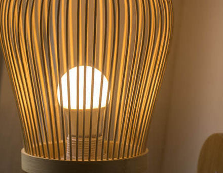 Modern Round Bamboo Wall Sconce