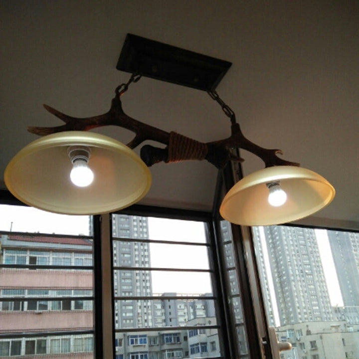 Vintage Resin 2-Light Chandelier