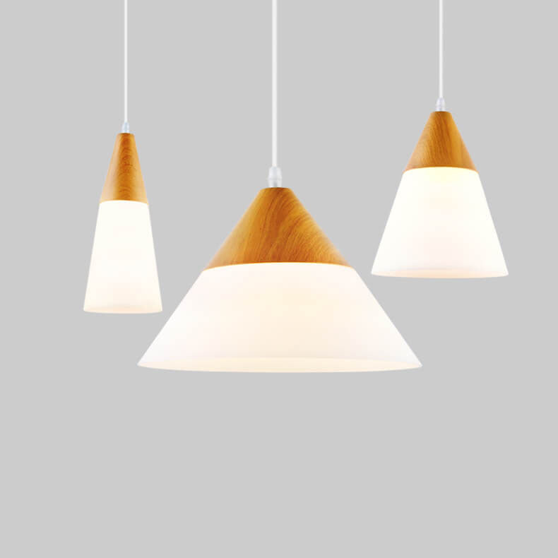 Wood Nordic Glass Pendant Light
