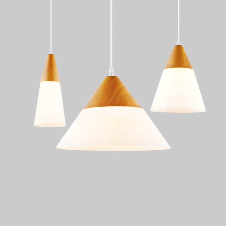 Wood Nordic Glass Pendant Light