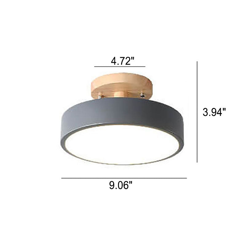 Nordic Round LED Semi-Flush Ceiling Light