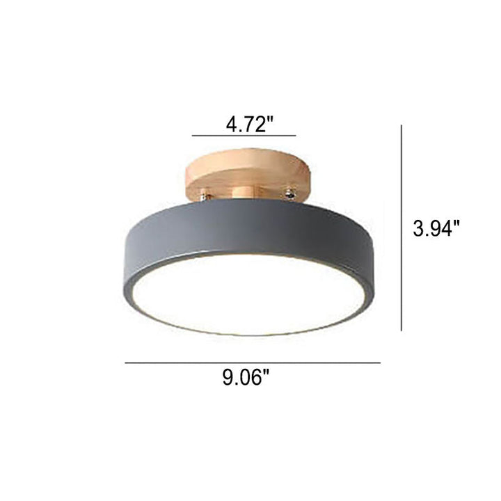 Nordic Round LED Semi-Flush Ceiling Light