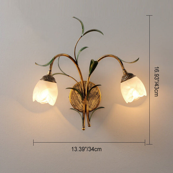Minimalist Flower Glass 2-Light Wall Sconce