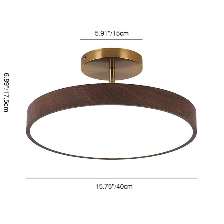 Contemporary Disc Iron LED Semi-Flush Ceiling Light