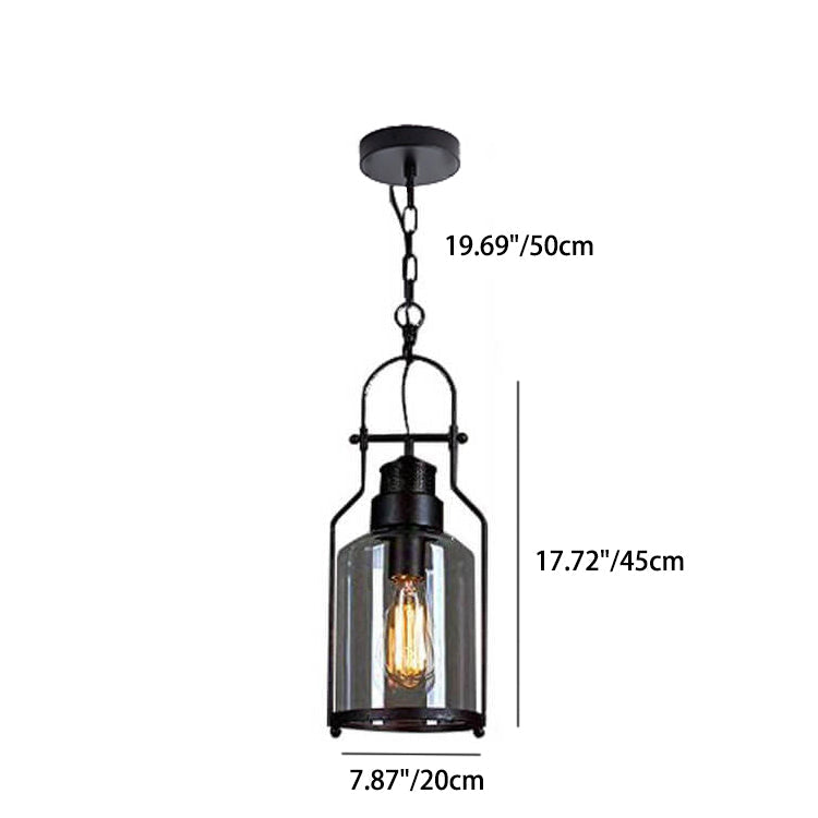 Industrial Glass Pendant Light