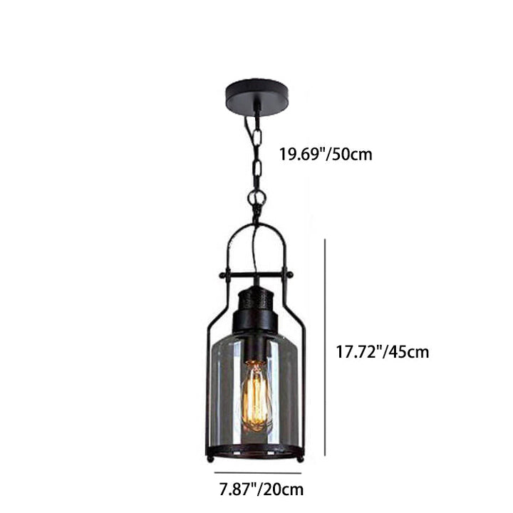 Industrial Glass Pendant Light