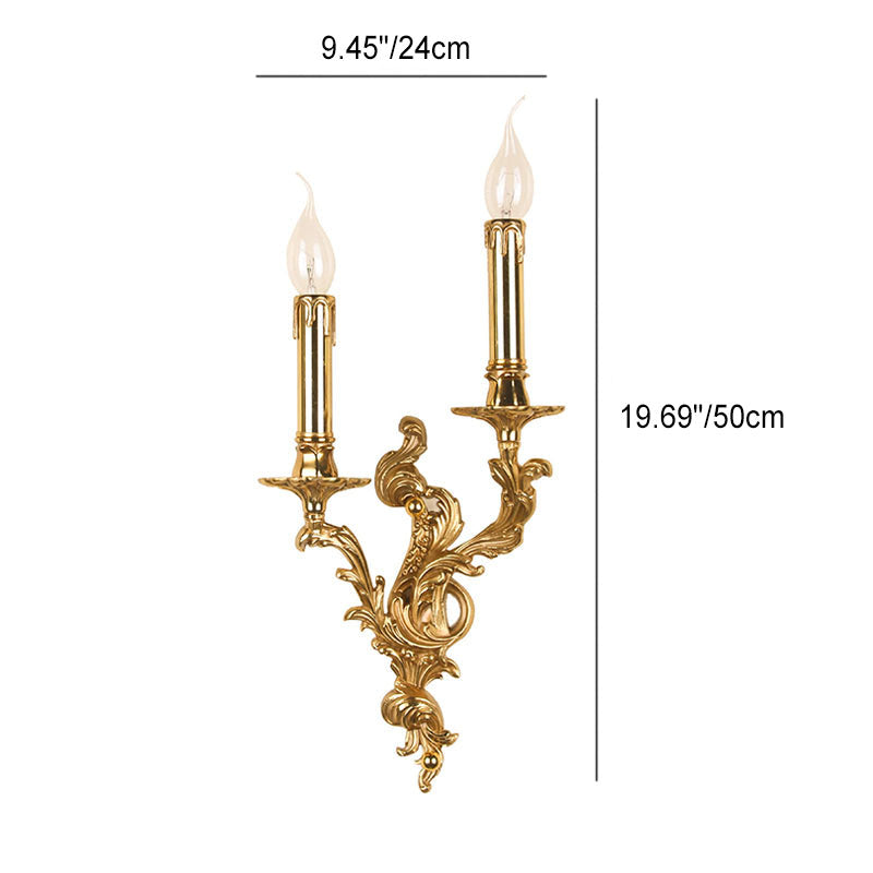 Vintage Brass 3-Light Wall Sconce