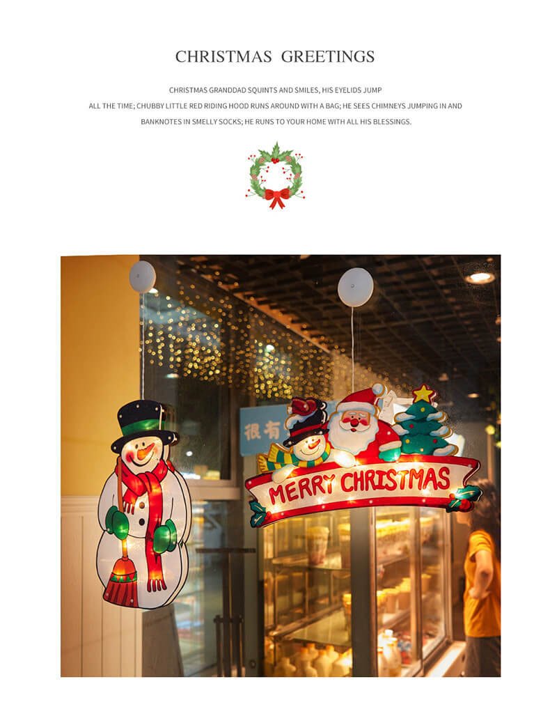 Christmas Window Suction Light Decor