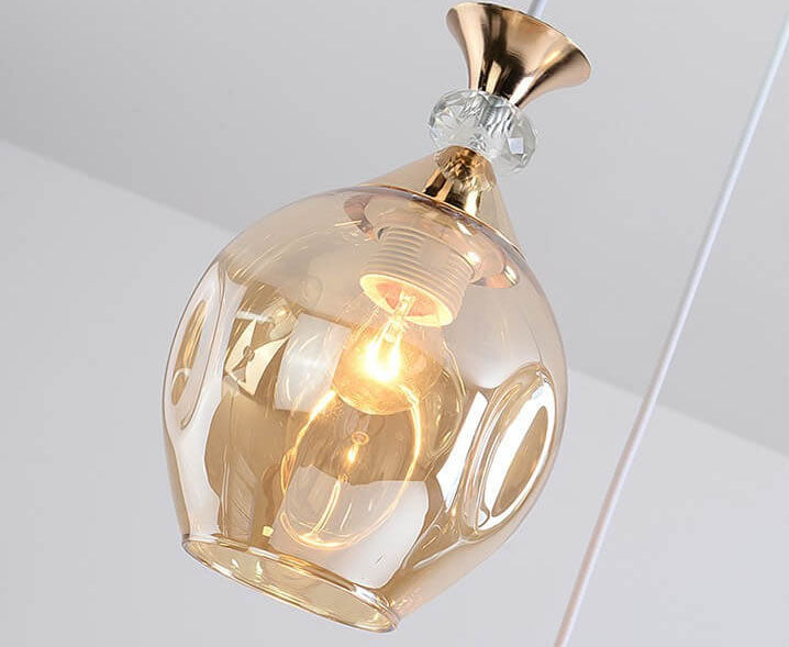 Contemporary Glass 3-Light Chandelier