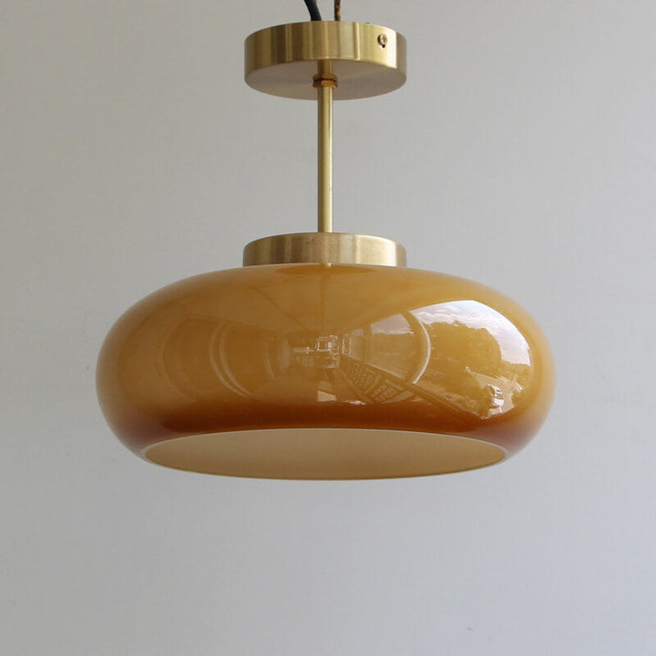 Vintage Brass Semi-Flush Ceiling Light