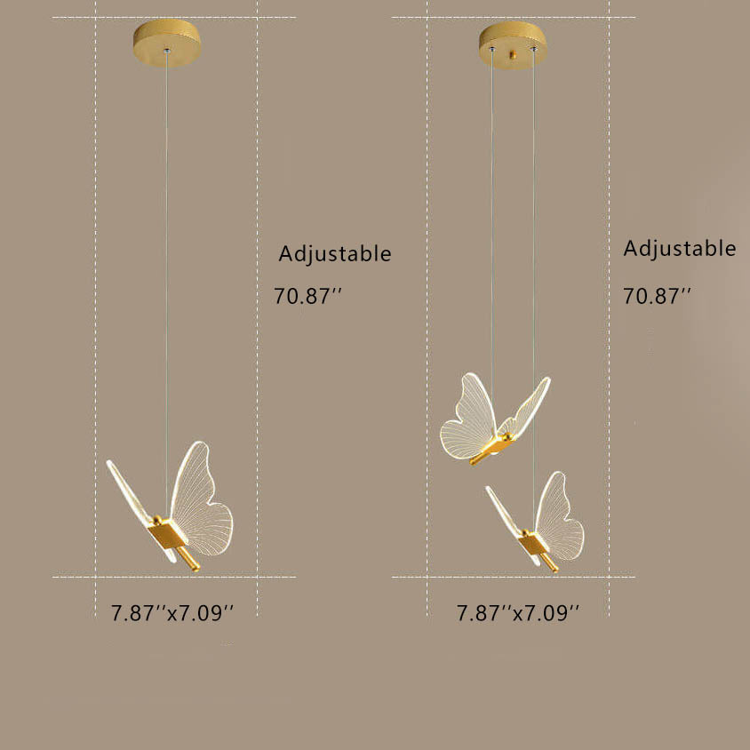 Minimalist Butterfly Acrylic LED Pendant Light