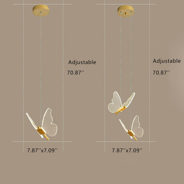 Minimalist Butterfly Acrylic LED Pendant Light