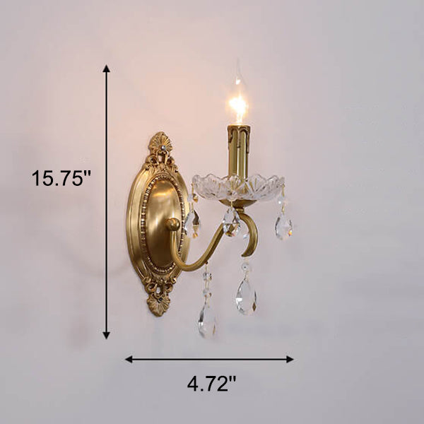 Vintage Crystal 2-Light Wall Sconce