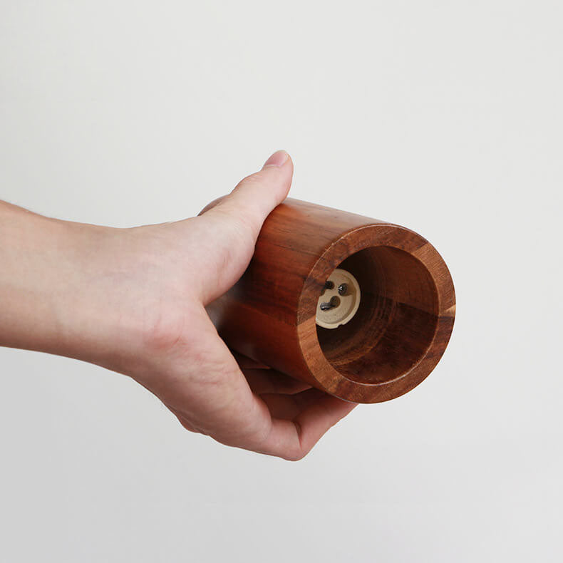 Simple Cylindrical Wooden Pendant Light