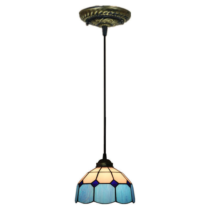 Tiffany Traditional Round Glass Pendant Light